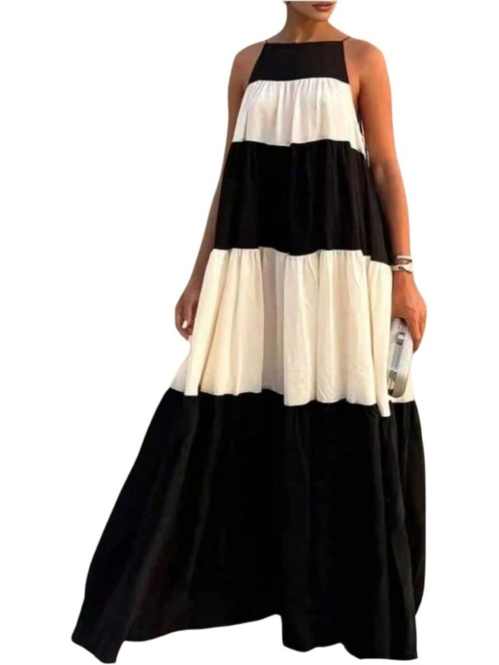 Striped Cami Maxi Dress | Color Block Flowy Summer Dress for Women